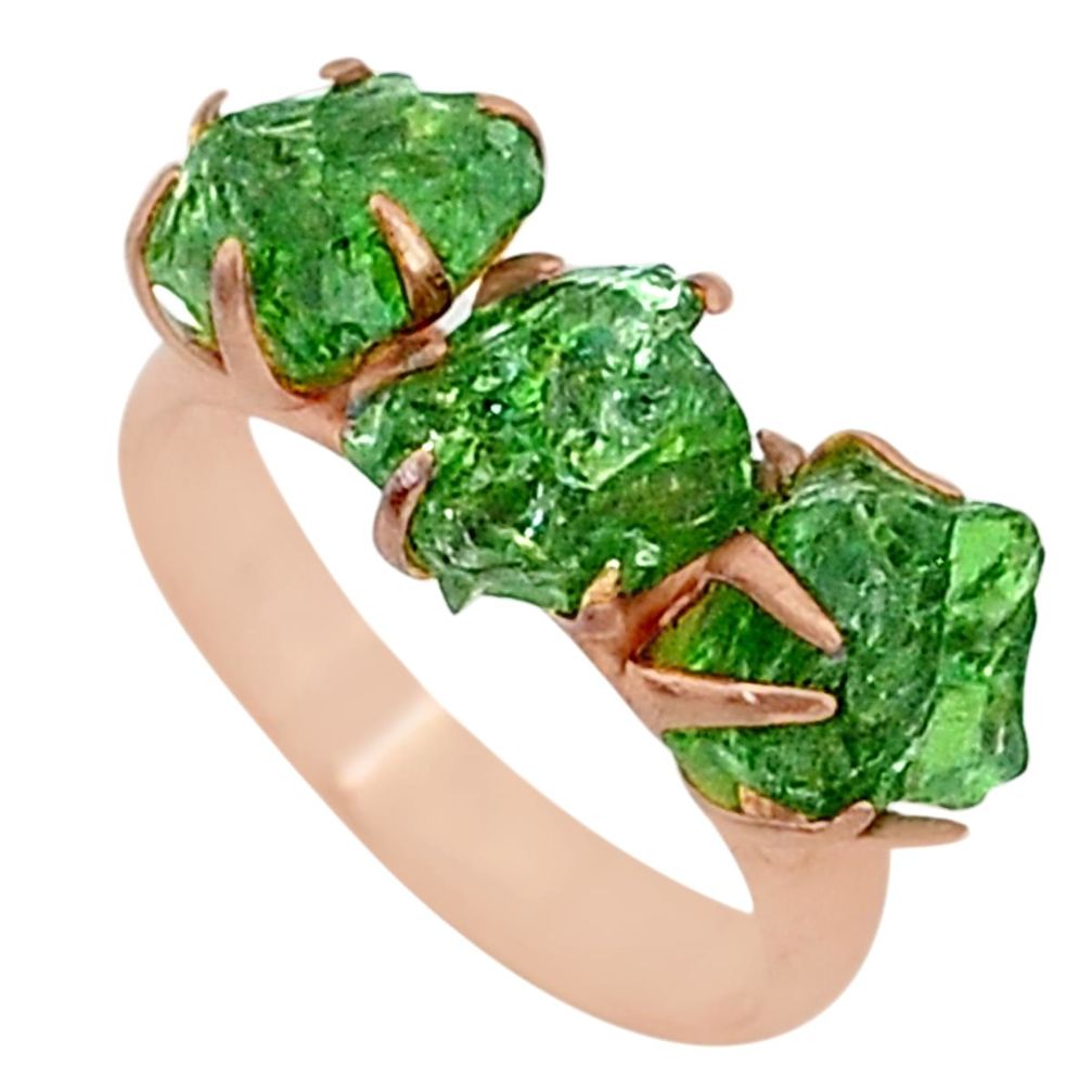 8.46cts natural green apatite (madagascar) 14k rose gold ring size 7 t34992