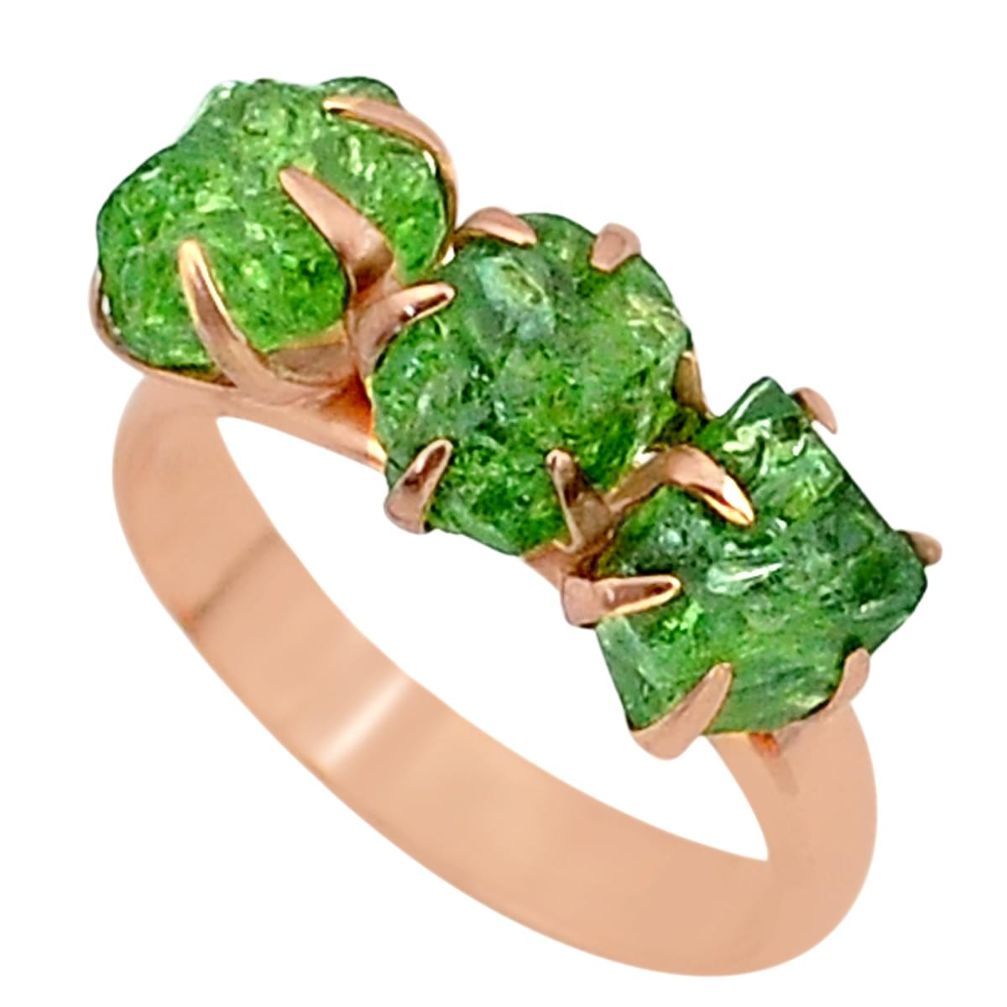 8.78cts natural green apatite (madagascar) 14k rose gold ring size 8 t34989