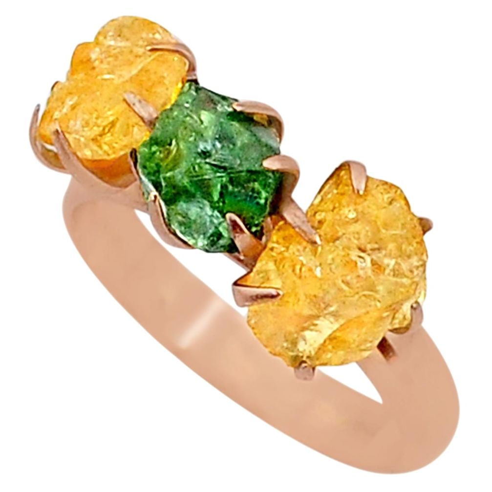 9.38cts natural green apatite (madagascar) 14k rose gold ring size 9 t34991