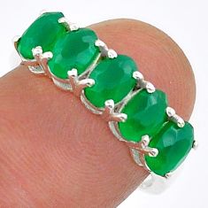 5.18cts natural green chalcedony 925 sterling silver ring jewelry size 7 u87978