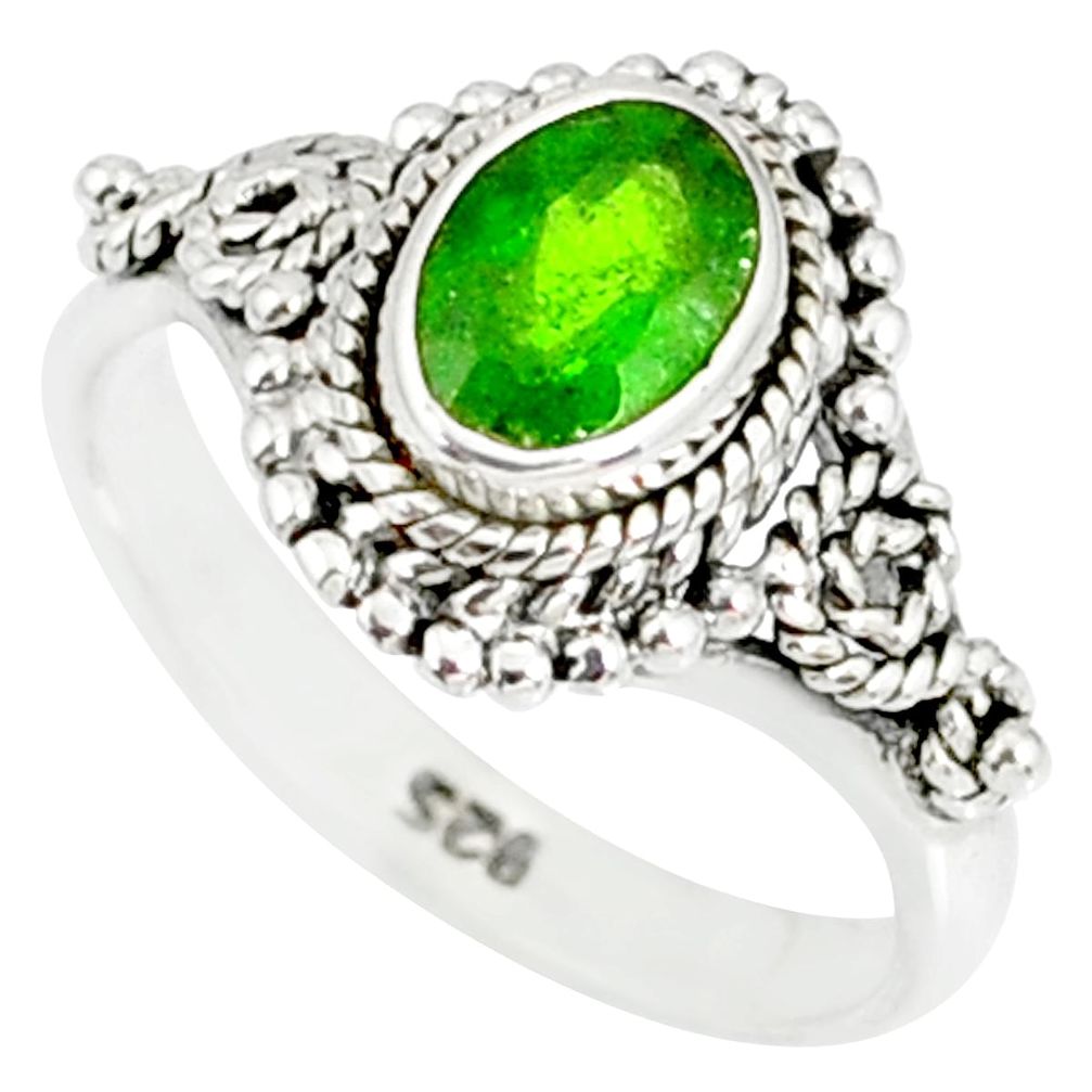 1.46cts natural green chrome diopside 925 silver solitaire ring size 6 r82279