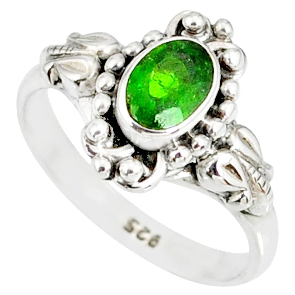 1.43cts natural green chrome diopside 925 silver solitaire ring size 9 r82371