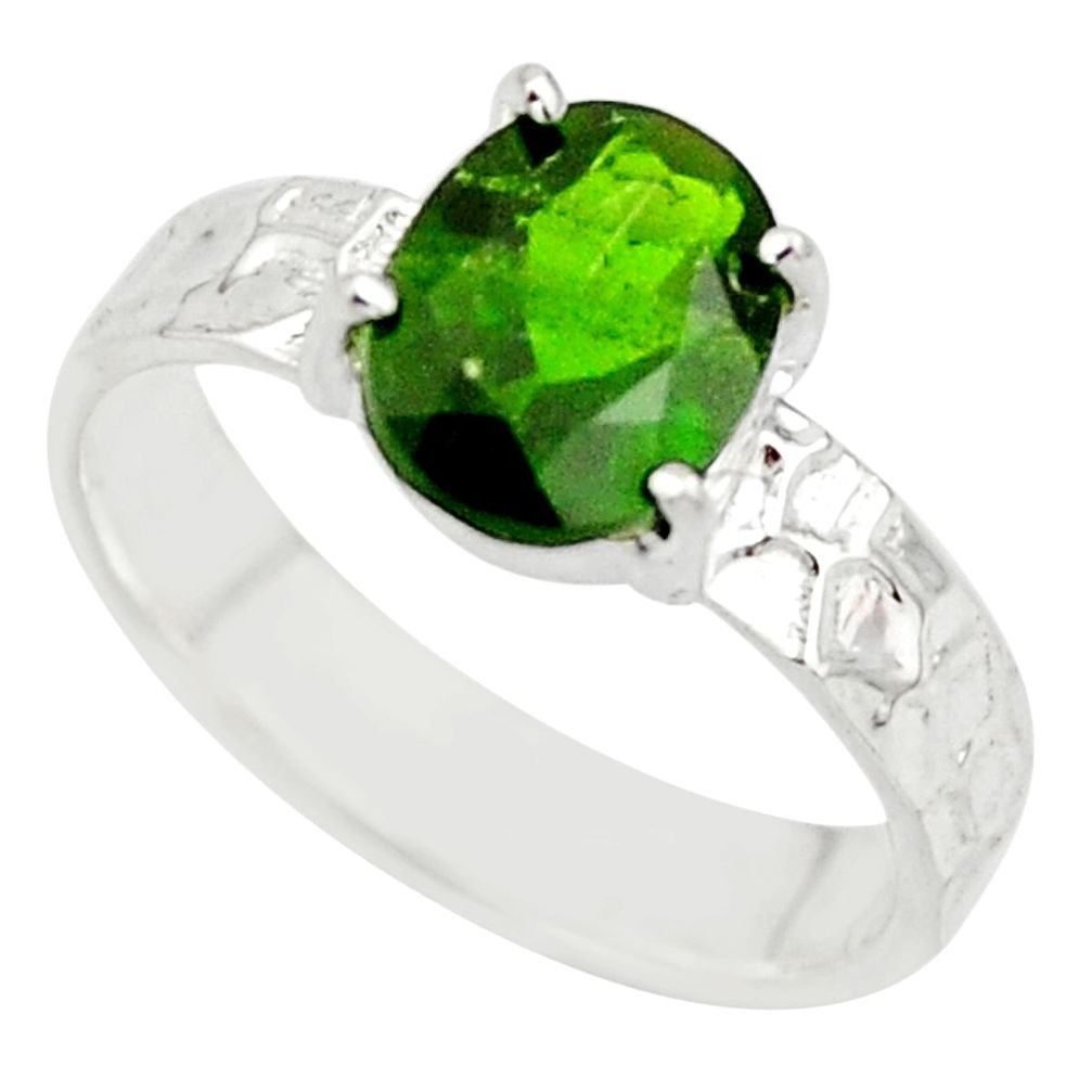 3.26cts natural green chrome diopside 925 sterling silver ring size 7 r43442