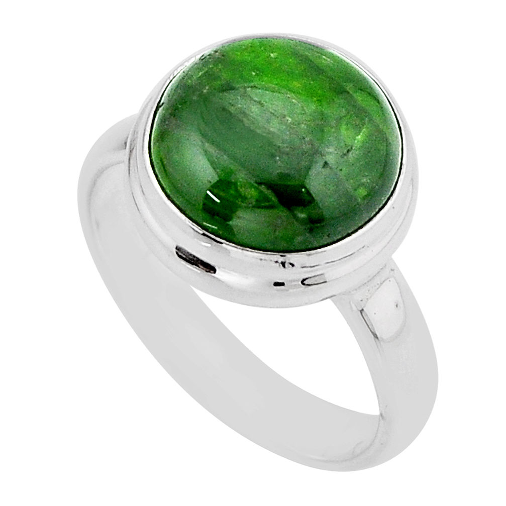 6.31cts natural green chrome diopside 925 sterling silver ring size 7.5 y62904