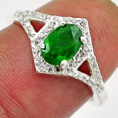 2.23cts natural green chrome diopside topaz 925 silver ring size 6.5 y38373