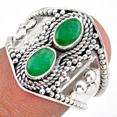 1.79cts natural green emerald 925 sterling silver ring jewelry size 7 t95682