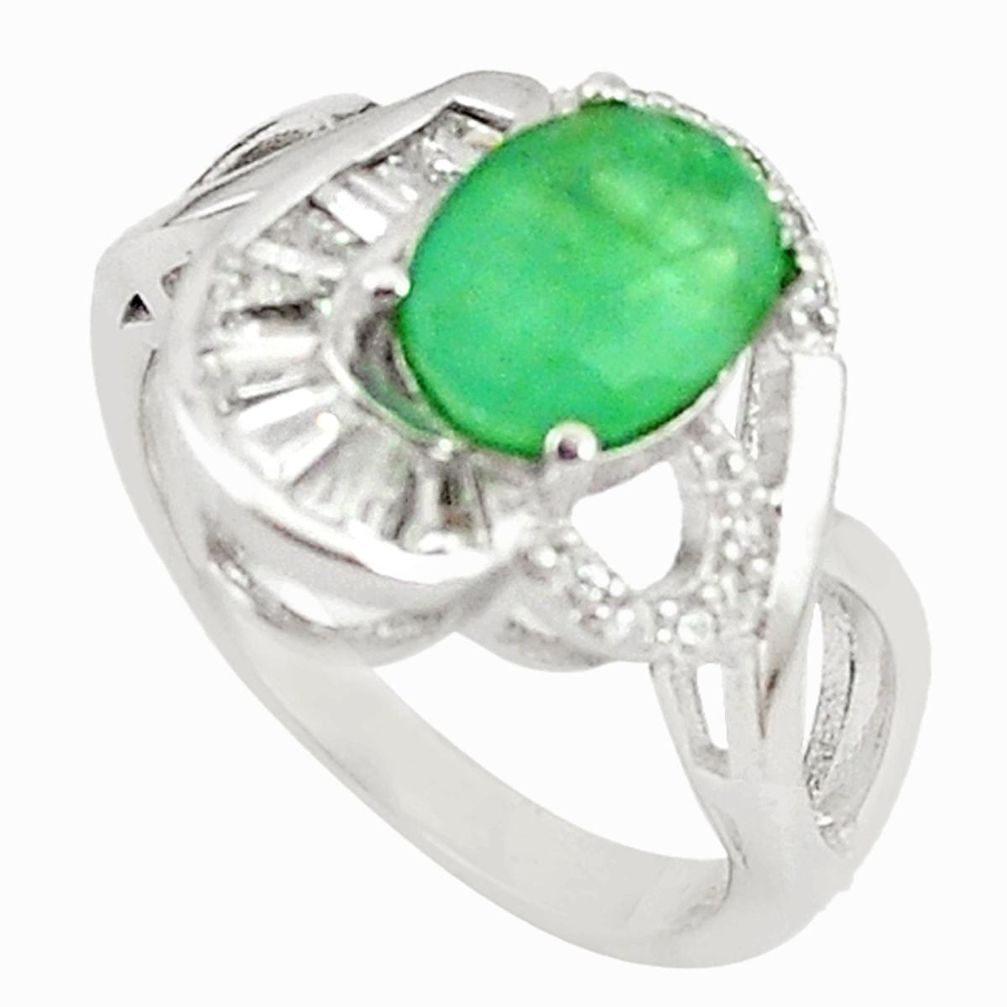 Natural green emerald topaz 925 sterling silver ring size 6.5 c22293
