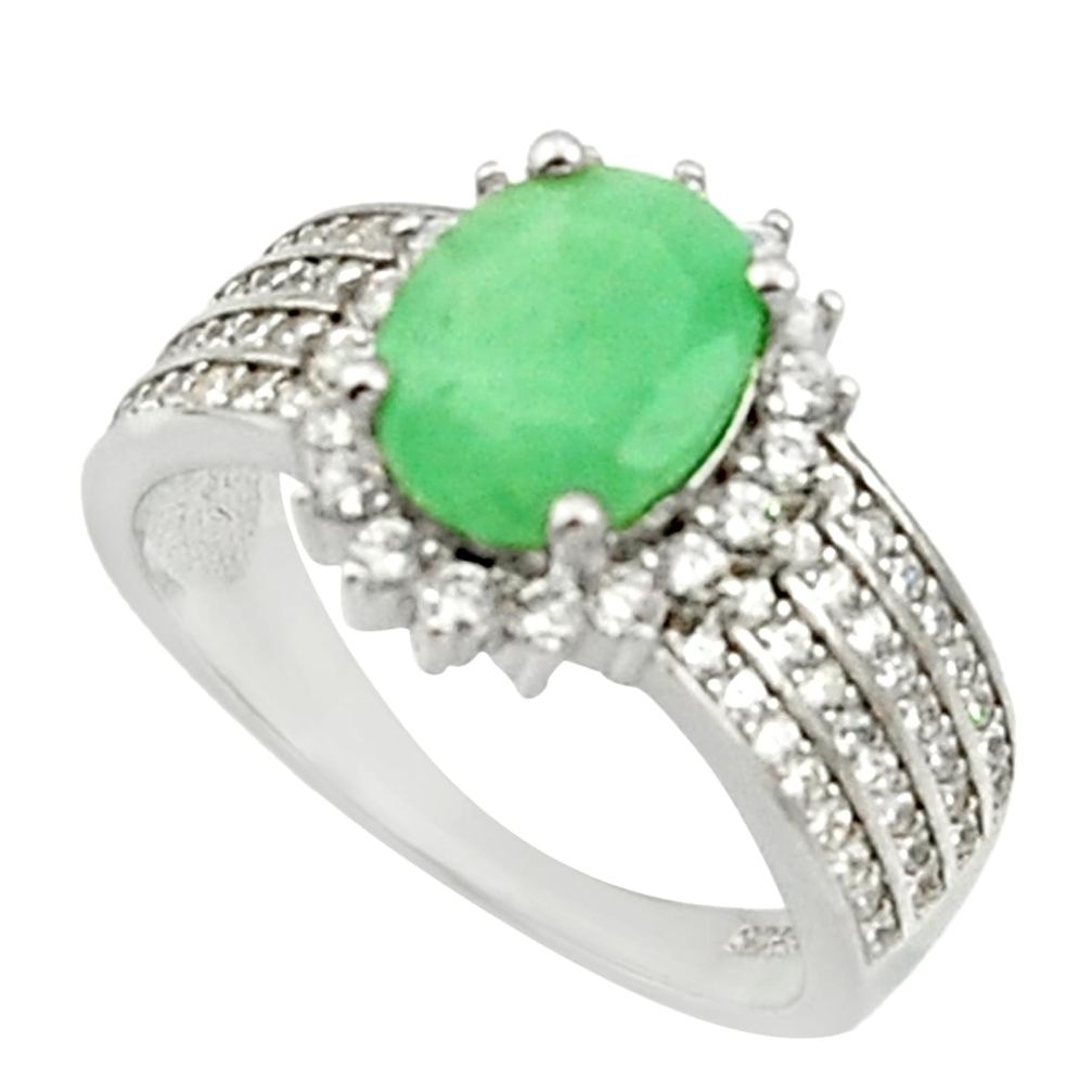 5.63cts natural green emerald topaz 925 sterling silver ring size 6 c9846