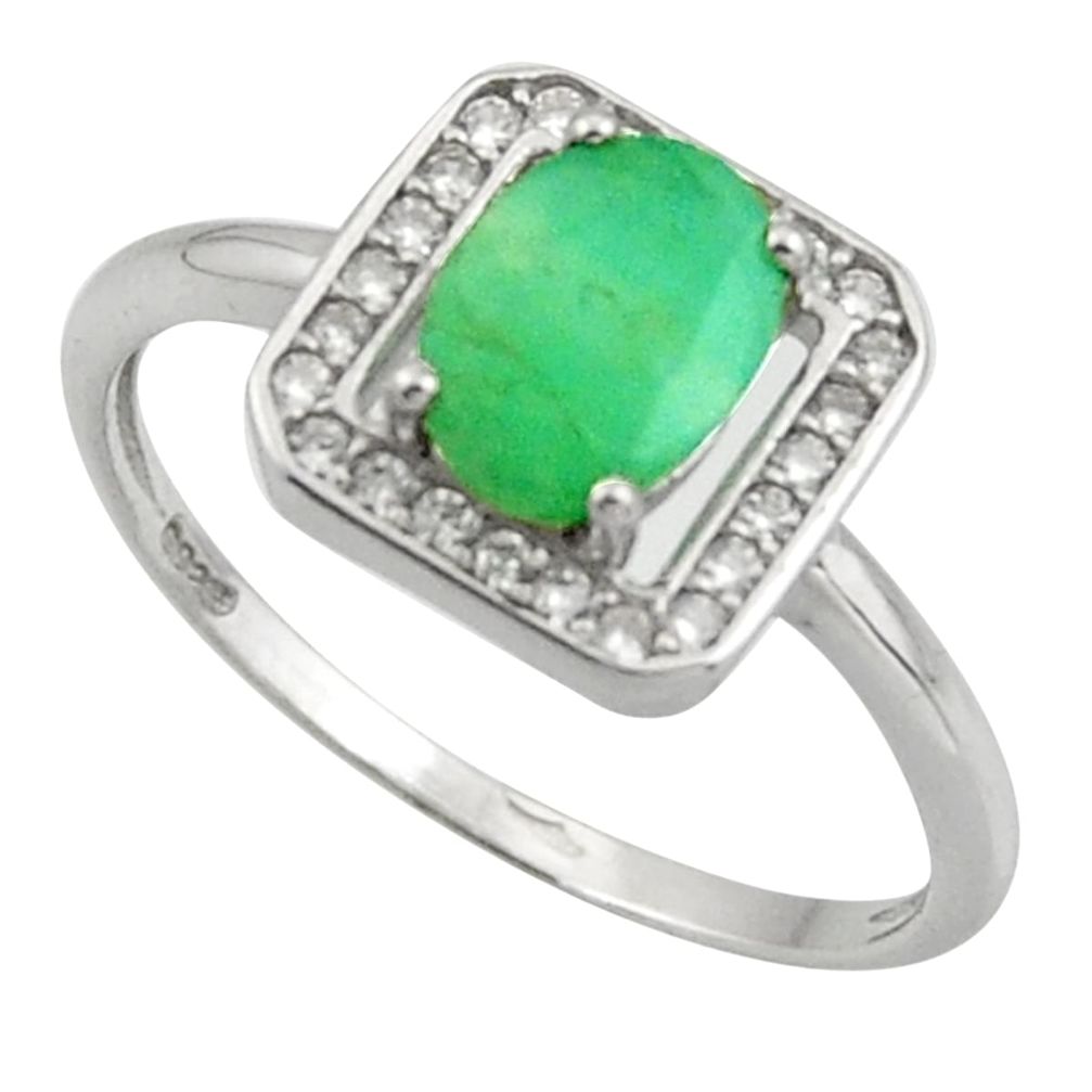 2.57cts natural green emerald topaz 925 sterling silver ring size 9 d47484