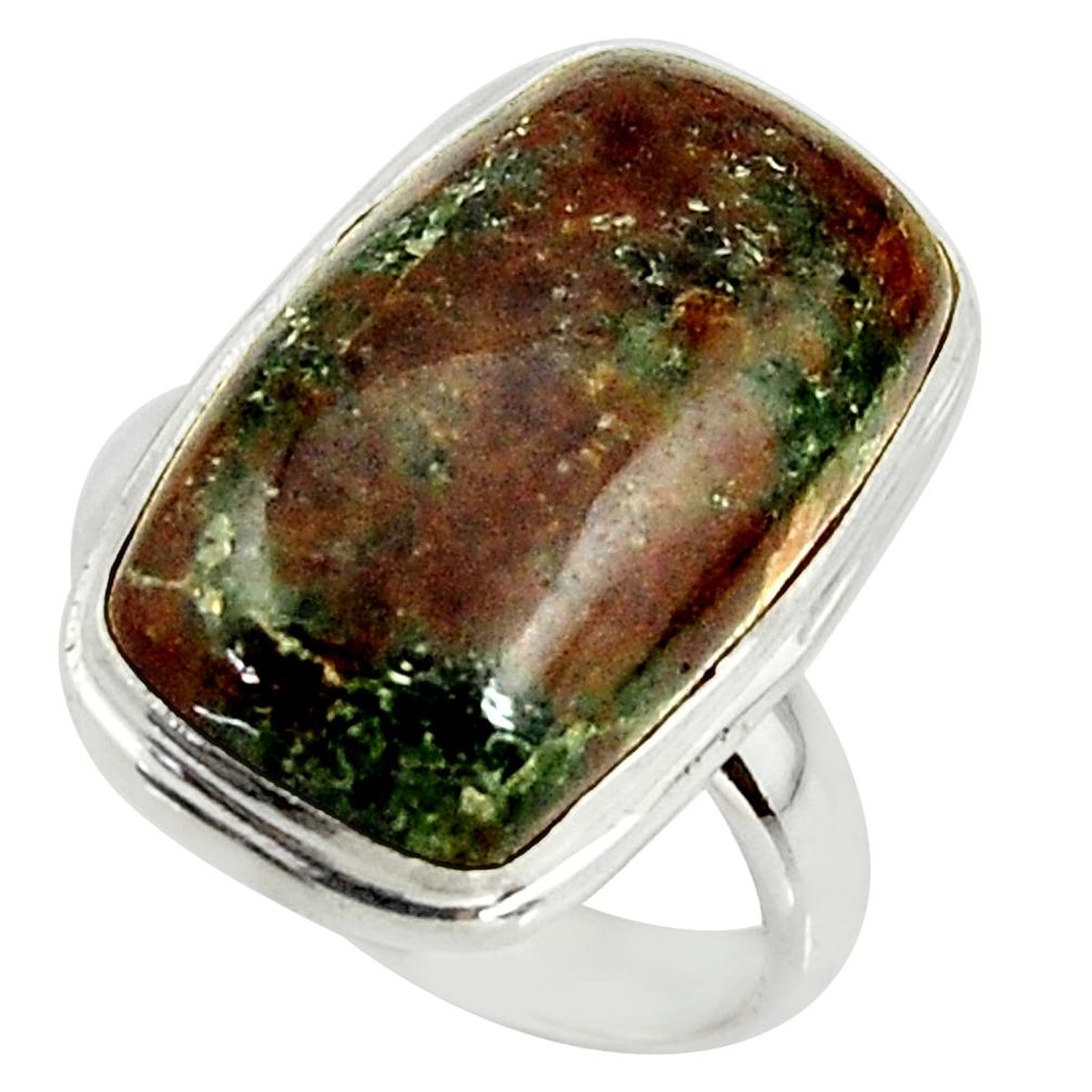 10.84cts natural green grass garnet 925 silver solitaire ring size 6 r39640
