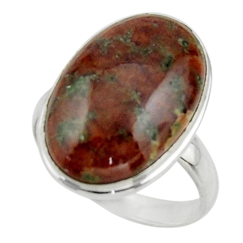 16.95cts natural green grass garnet 925 sterling silver ring size 10 r44869