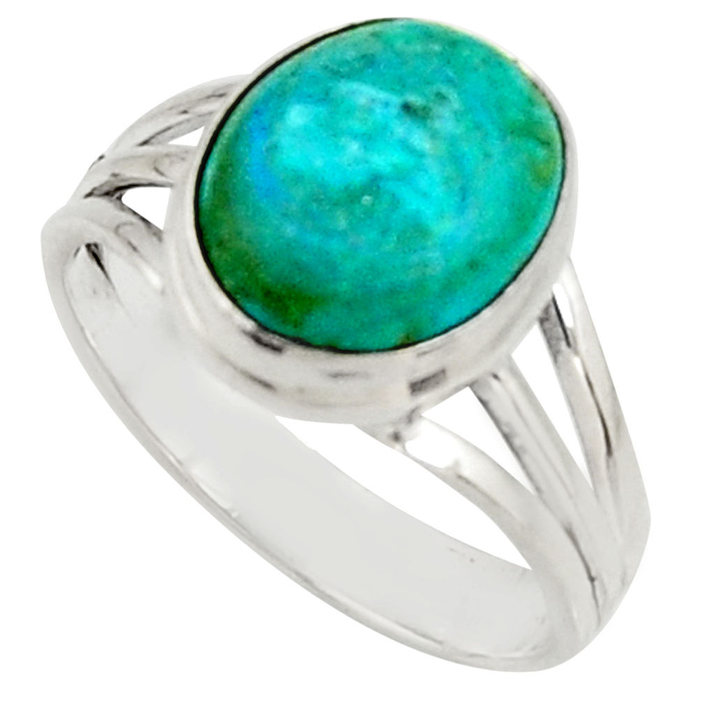 Clearance Sale- 5.27cts natural green opaline 925 silver solitaire ring jewelry size 8.5 r22546