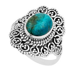 4.17cts natural green opaline 925 sterling silver ring jewelry size 7 n12601