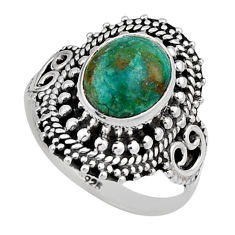 4.17cts natural green opaline 925 sterling silver ring jewelry size 7 n12613