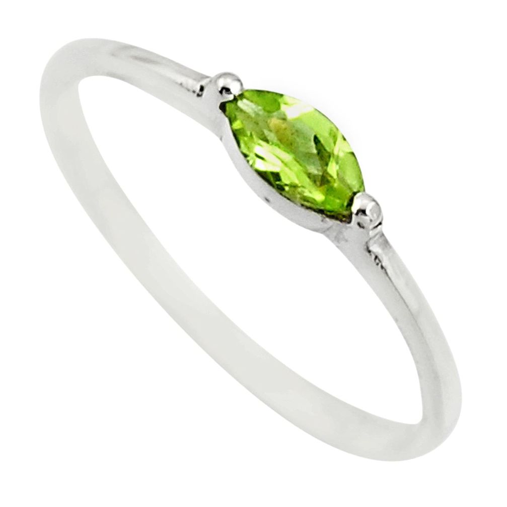 0.88cts natural green peridot 925 silver solitaire ring jewelry size 6.5 r25528