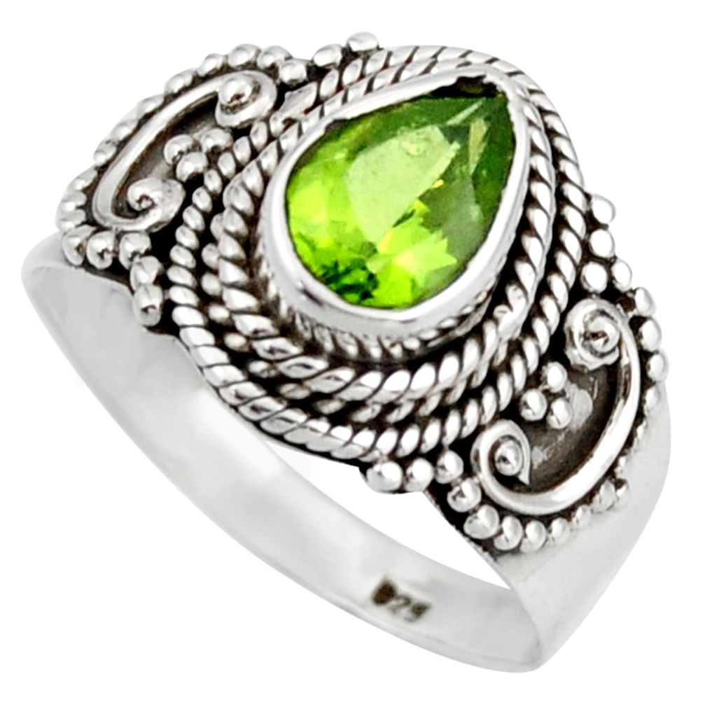 2.23cts natural green peridot 925 silver solitaire ring jewelry size 8 d46468