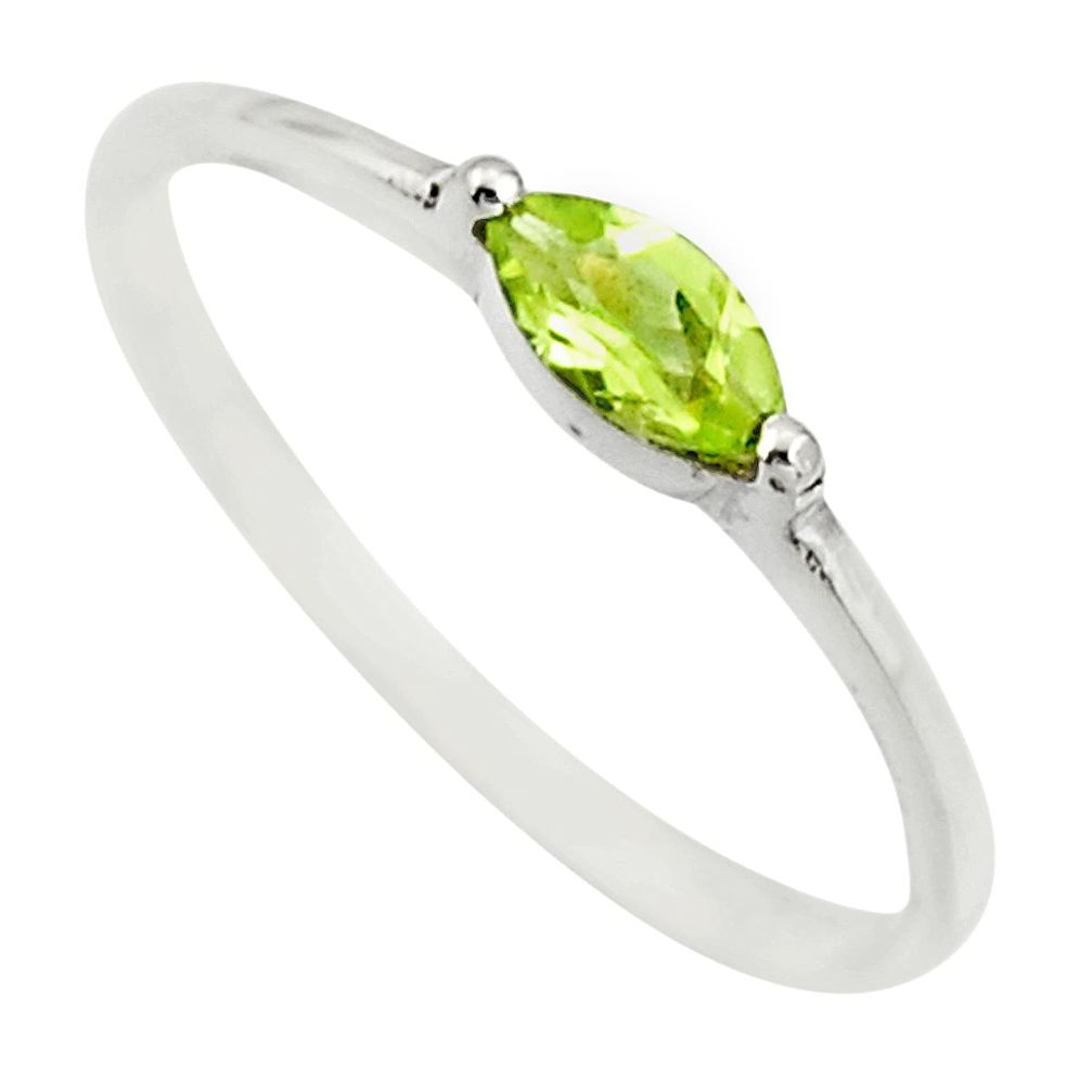 0.80cts natural green peridot 925 sterling silver ring jewelry size 6.5 r45763