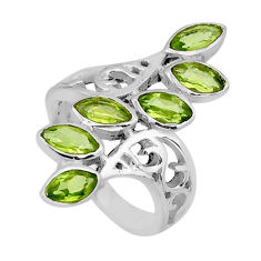 3.25cts natural green peridot 925 sterling silver ring jewelry size 6 y80885