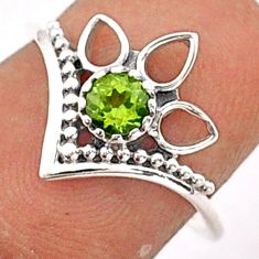 3.33cts natural green peridot 925 sterling silver ring jewelry size 6.5 t84068