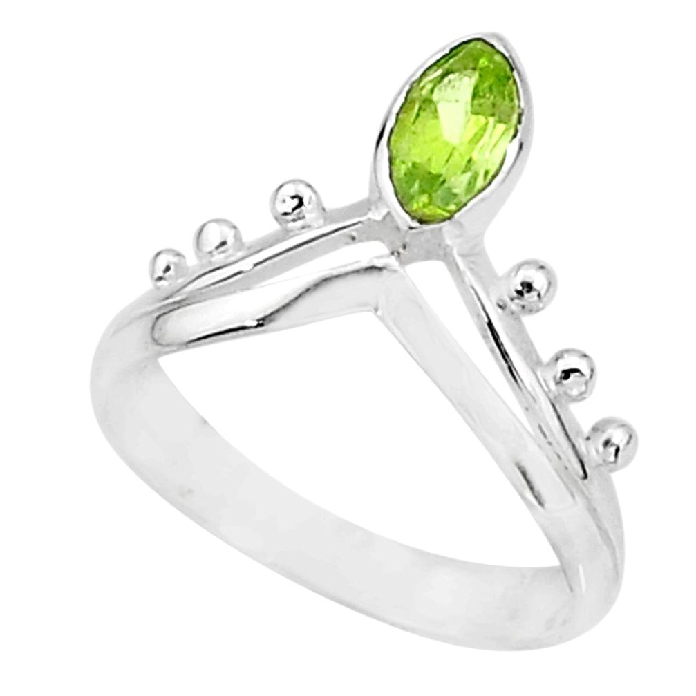 1.79cts natural green peridot 925 sterling silver solitaire ring size 8 t7542