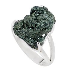 Clearance Sale- 9.86cts natural green seraphinite in quartz 925 silver ring size 8 p16677