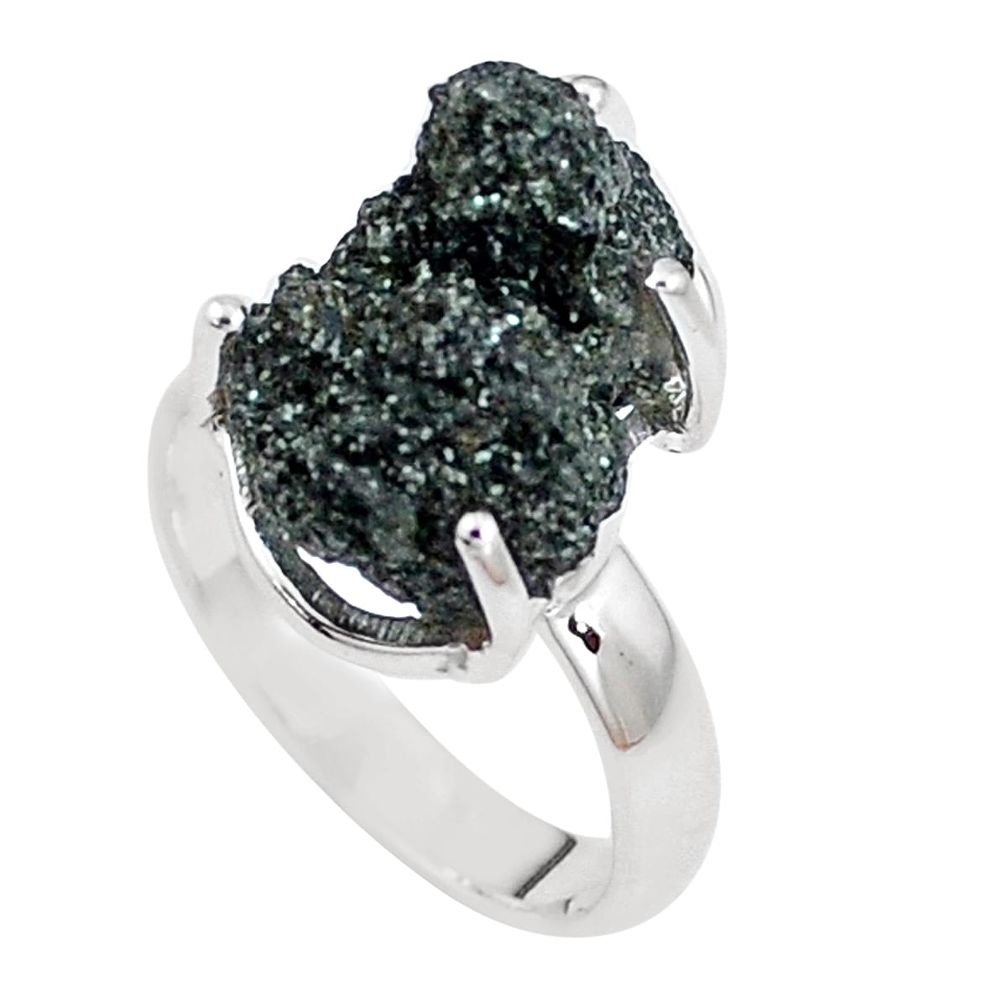 raphinite in quartz 925 silver solitaire ring size 6.5 p16689