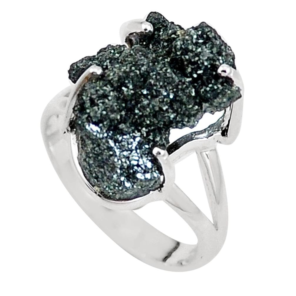 raphinite in quartz 925 silver solitaire ring size 7 p16700