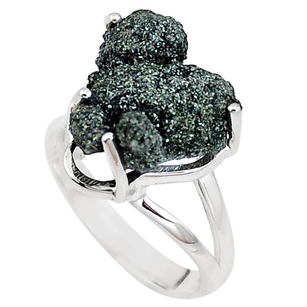 raphinite in quartz 925 silver solitaire ring size 8 p16671