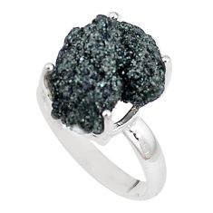Clearance Sale- Natural green seraphinite in quartz 925 silver solitaire ring size 8 p16686