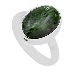 6.29cts natural green swiss imperial opal oval 925 silver ring size 7.5 n26017