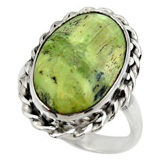 14.05cts natural green swiss imperial opal silver solitaire ring size 8.5 r28401