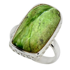 6.49cts natural green swiss imperial opal silver solitaire ring size 9 r28410