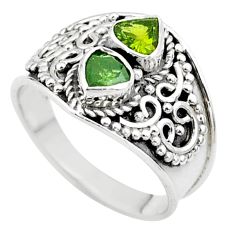 1.81cts natural green tourmaline 925 sterling silver ring jewelry size 7 t44881