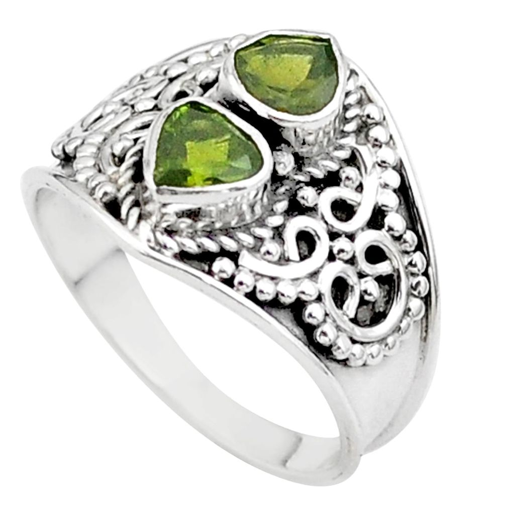 1.73cts natural green tourmaline 925 sterling silver ring jewelry size 7 t44887