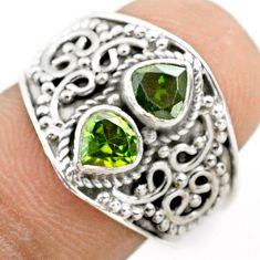 2.00cts natural green tourmaline 925 sterling silver ring jewelry size 7 t77010