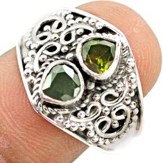 1.84cts natural green tourmaline 925 sterling silver ring jewelry size 7 t77019