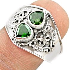 1.77cts natural green tourmaline 925 sterling silver ring size 7.5 t77014