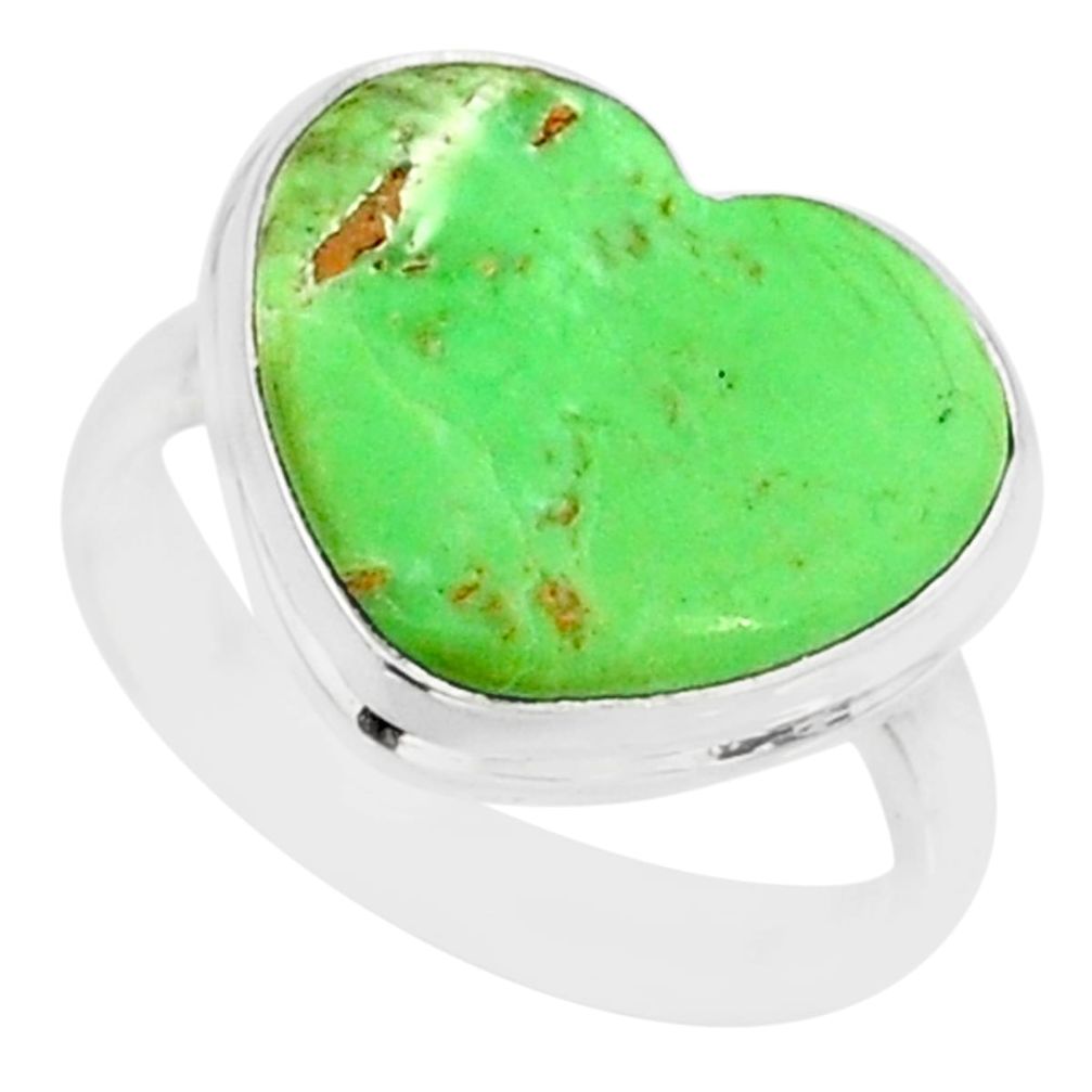 9.99cts natural green variscite 925 silver solitaire ring jewelry size 8 r84625