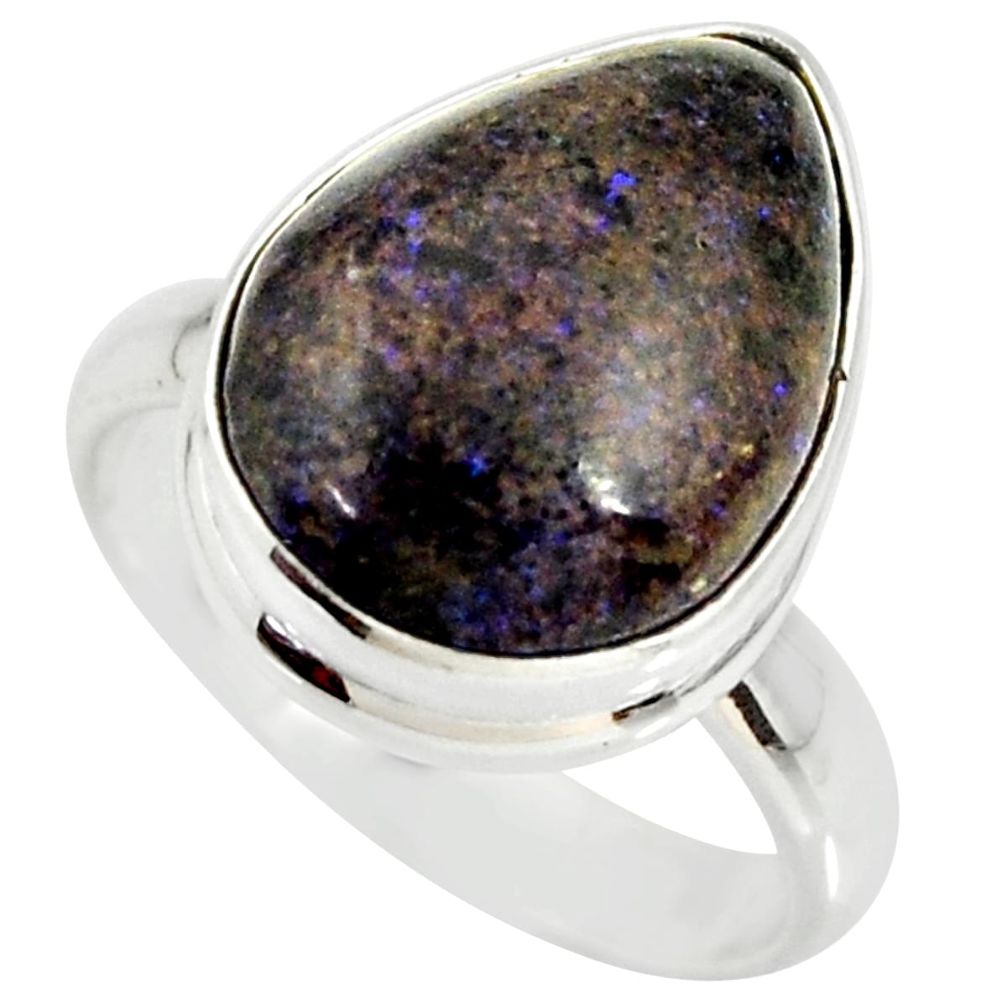 9.47cts natural honduran matrix opal 925 silver solitaire ring size 7.5 r34356