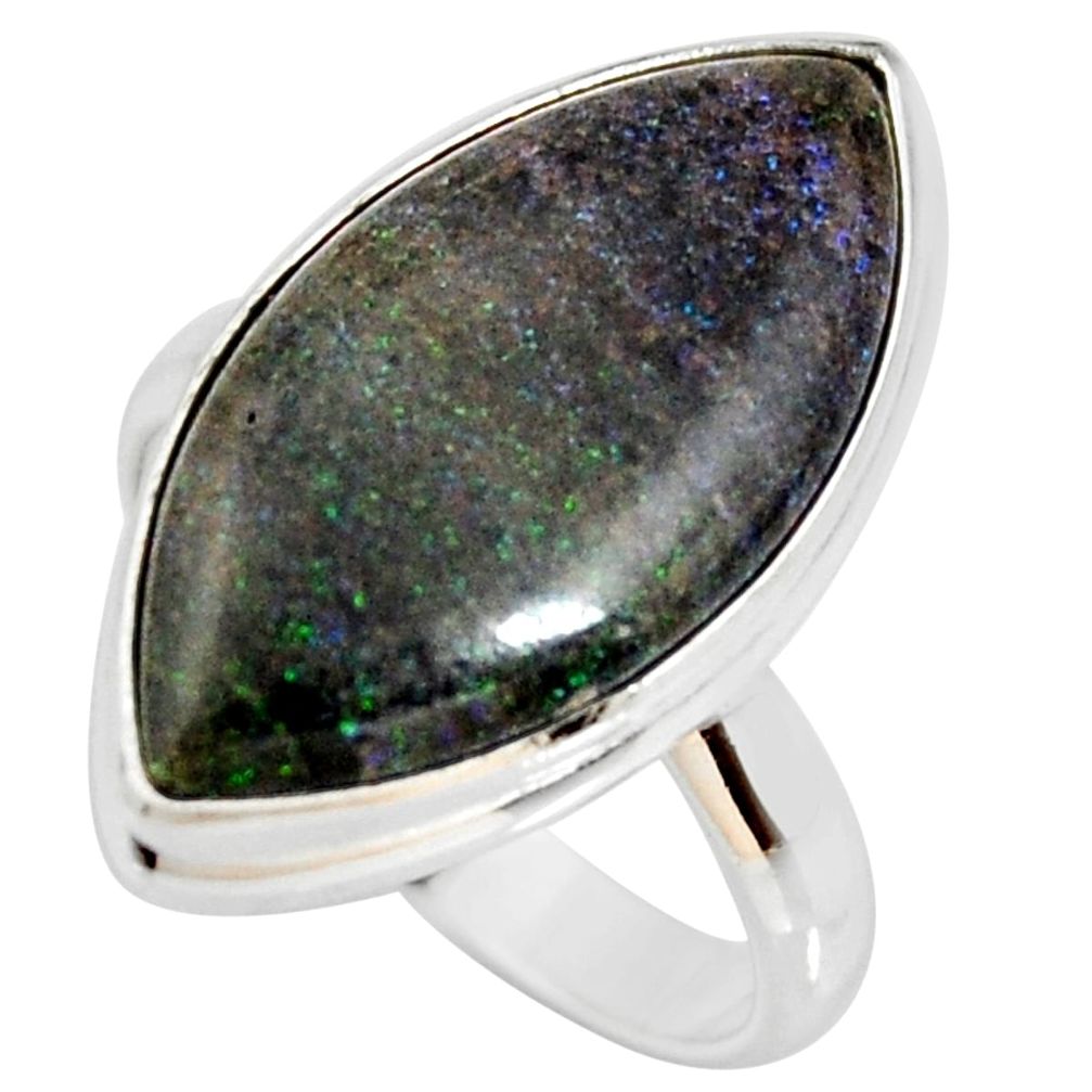 13.85cts natural honduran matrix opal 925 silver solitaire ring size 8.5 r34373