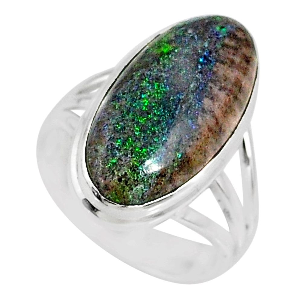9.05cts natural honduran matrix opal 925 silver solitaire ring size 7 r80331