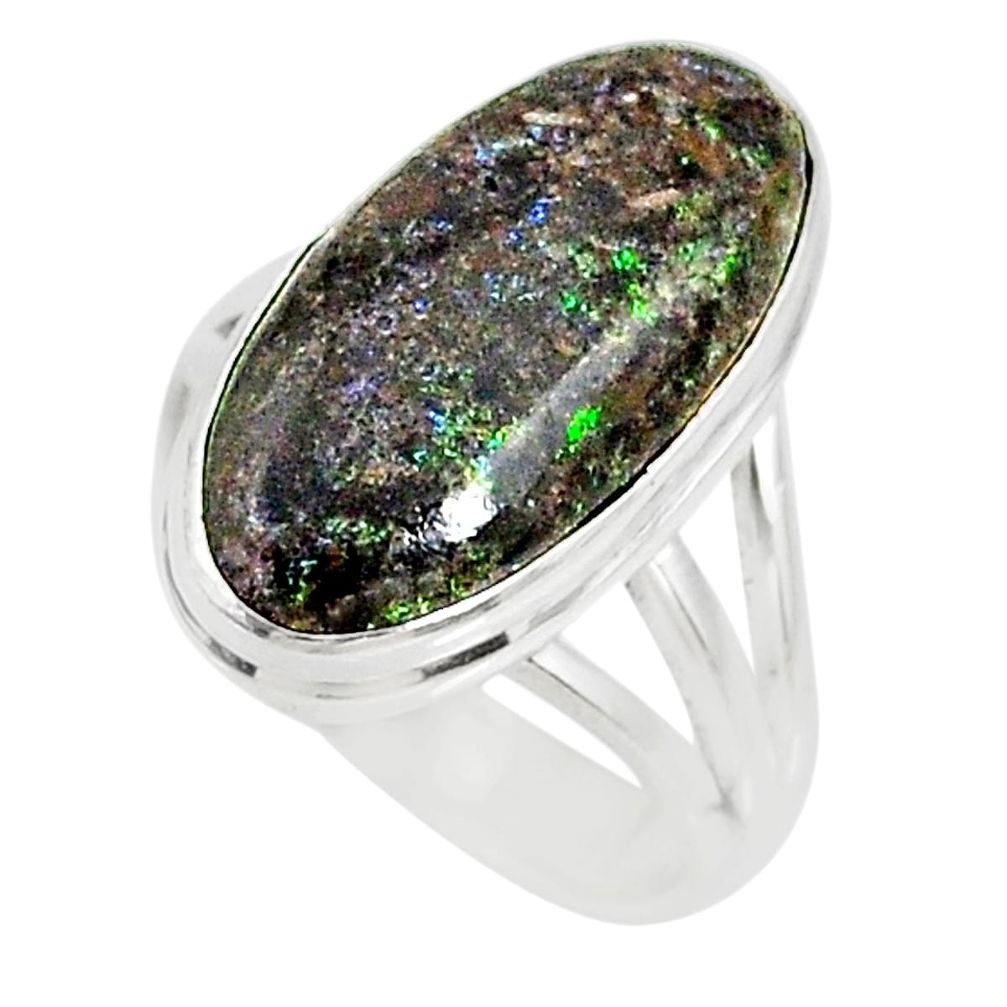 8.44cts natural honduran matrix opal 925 silver solitaire ring size 7 r80352