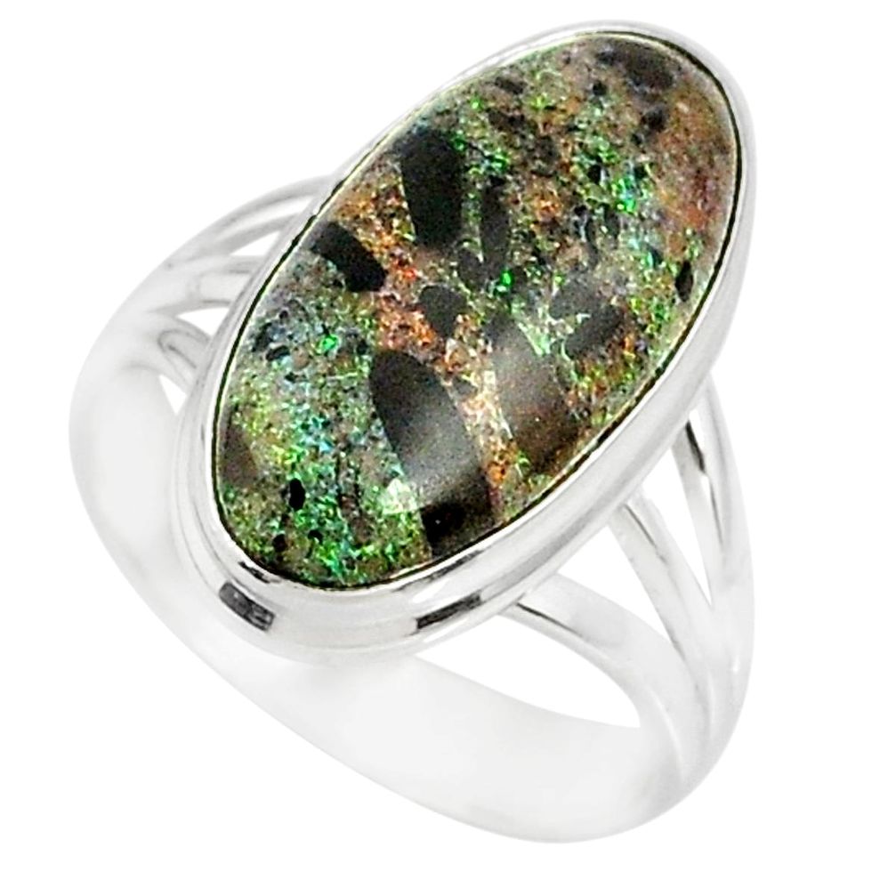 9.05cts natural honduran matrix opal 925 silver solitaire ring size 8 r80338