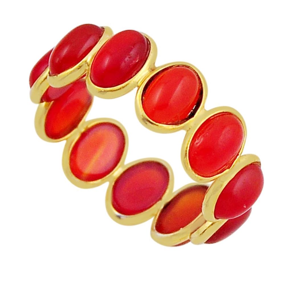 5.66cts natural honey onyx oval shape silver gold infinity ring size 6 n24060