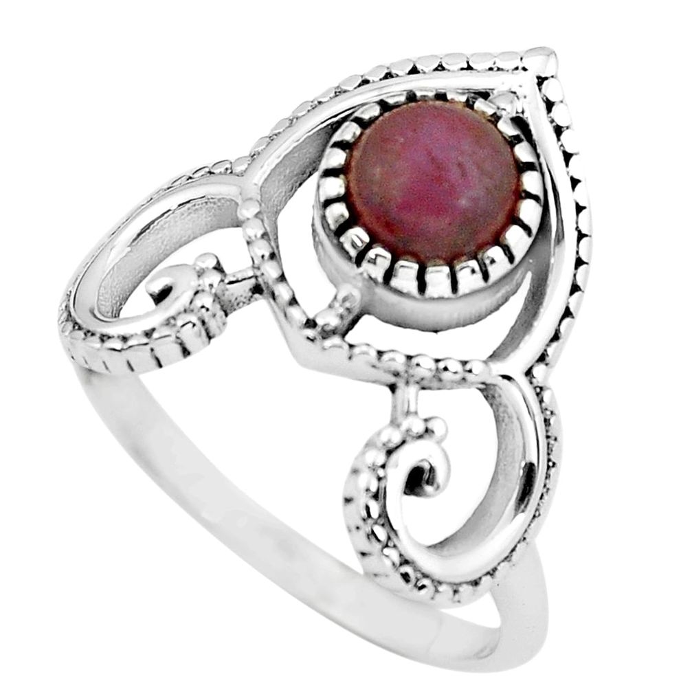 jasper red 925 sterling silver solitaire ring size 8 p57831