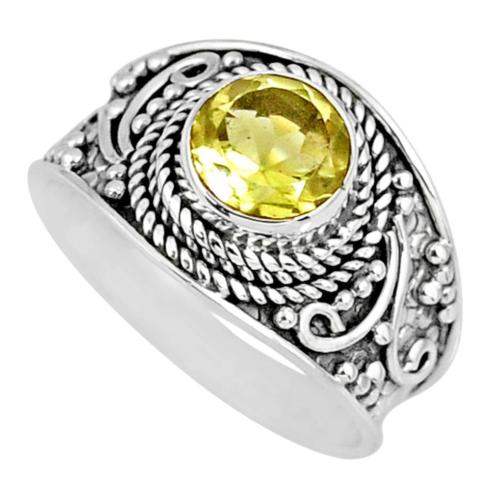 2.78cts natural lemon topaz 925 sterling silver solitaire ring size 7.5 r57992