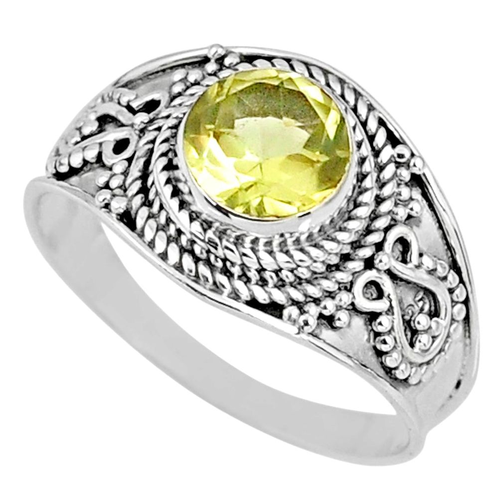 2.59cts natural lemon topaz 925 sterling silver solitaire ring size 9.5 r58000