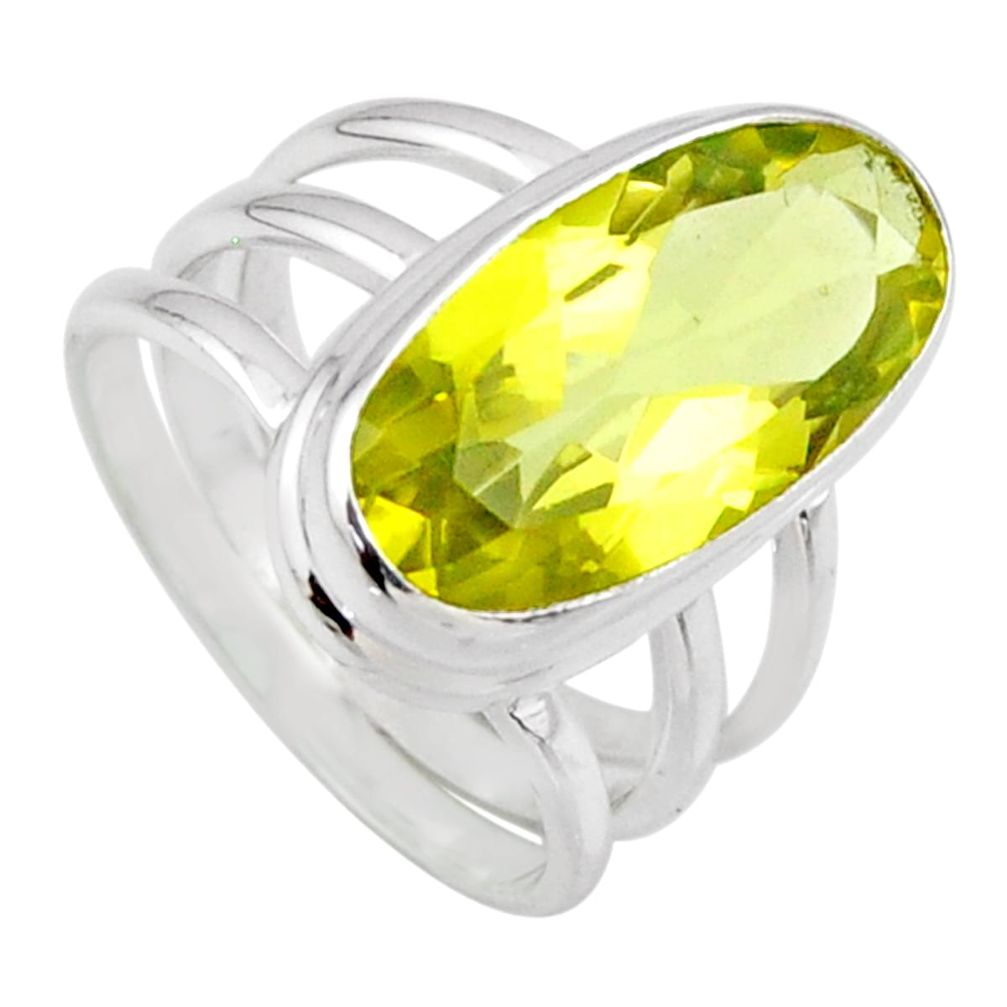 7.50cts natural lemon topaz 925 sterling silver solitaire ring size 7 r55985