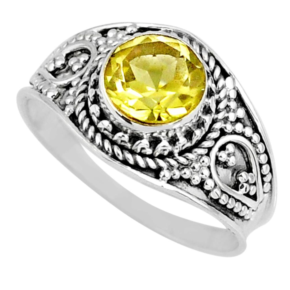 2.27cts natural lemon topaz 925 sterling silver solitaire ring size 8 r57996