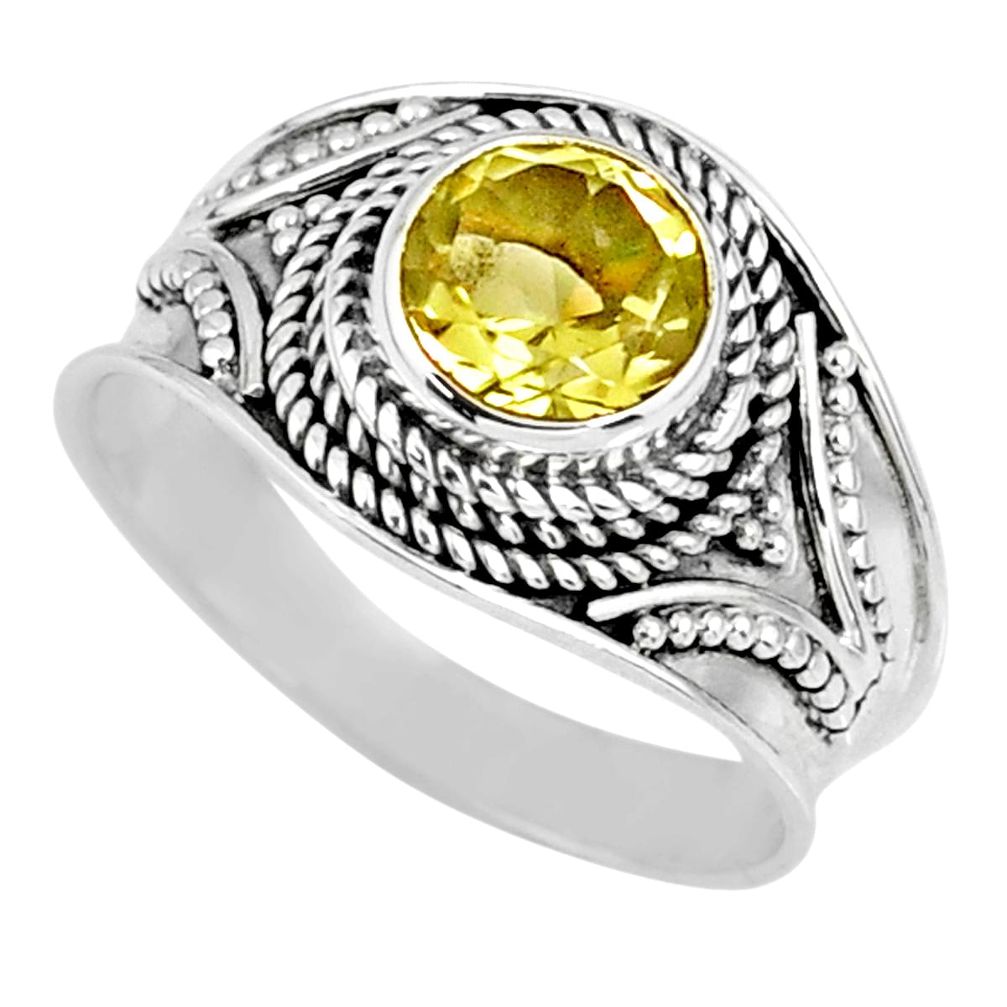 2.61cts natural lemon topaz 925 sterling silver solitaire ring size 8 r57998